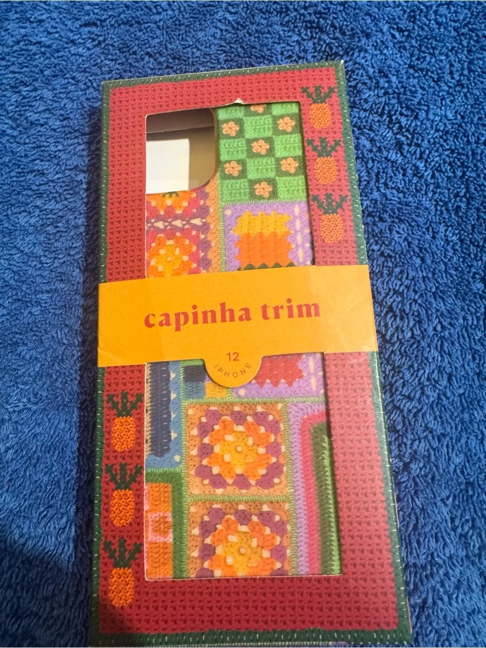 FARM Rio Capinha Trim iPhone 12 Patchwork Phone Case with Beaded Strap